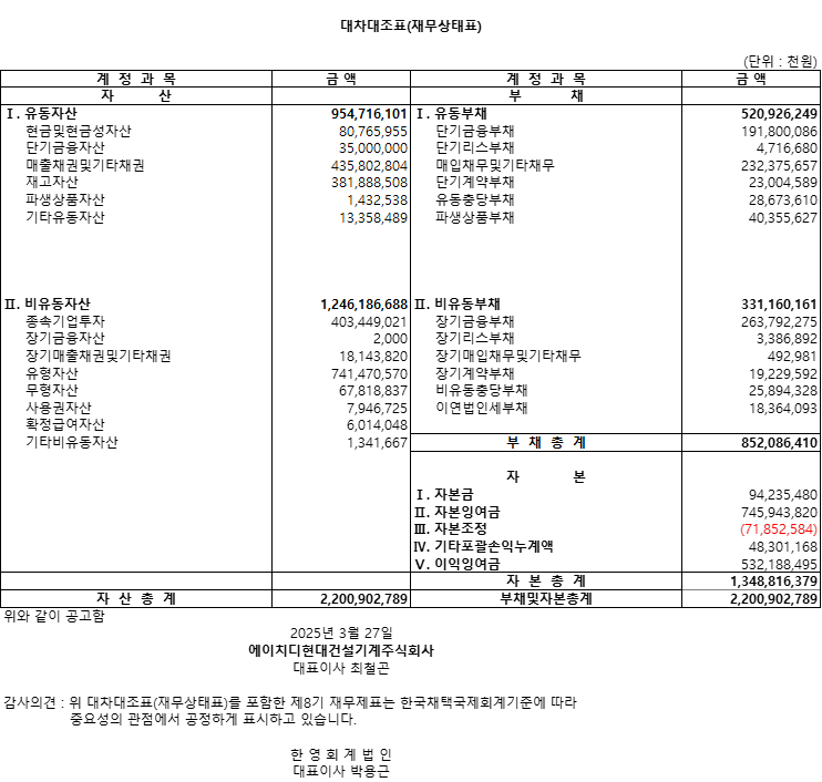 8기 대차대조표